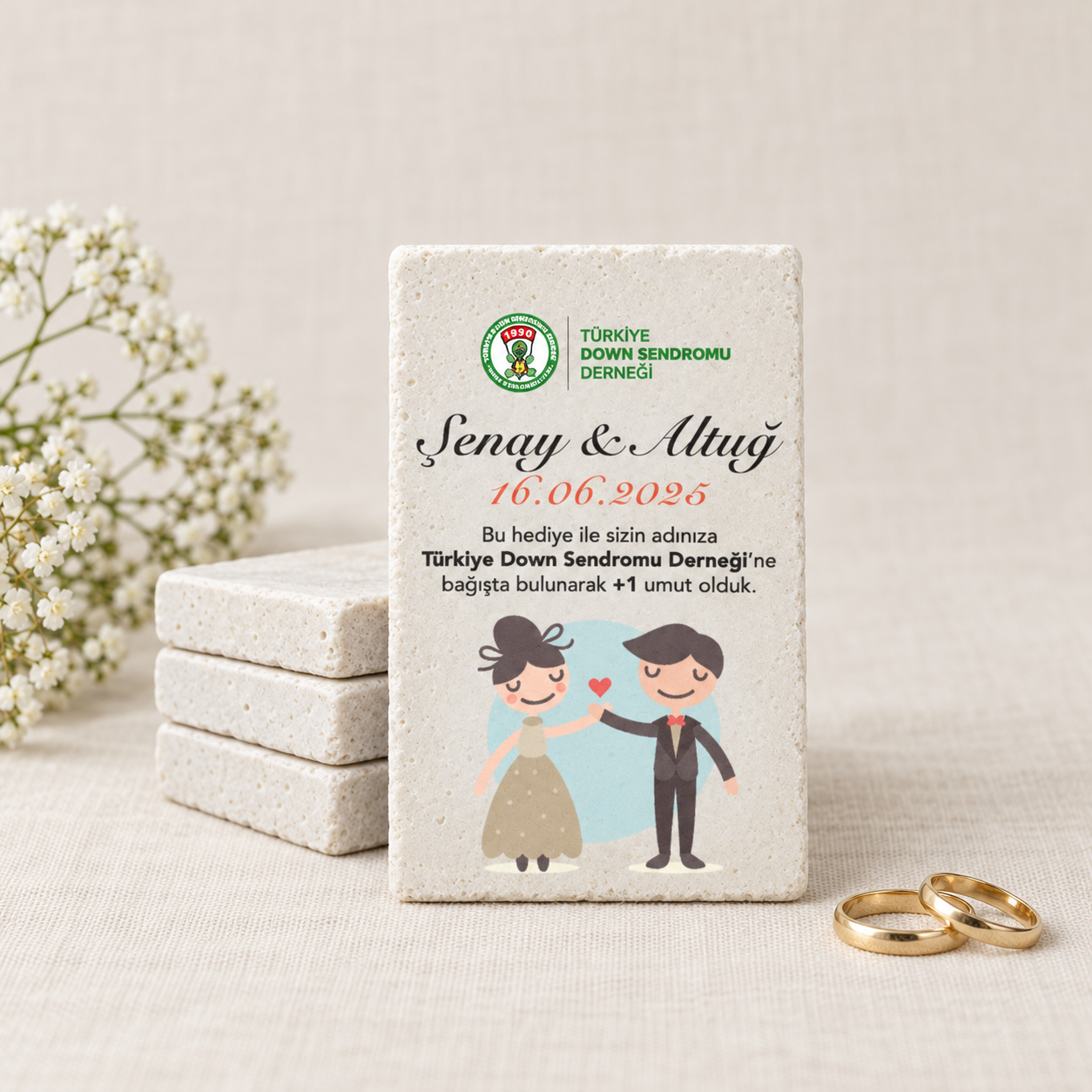 Doğal Taş Buzdolabı Magneti – Düğün ve Nikah Hediyeliği (T5)
