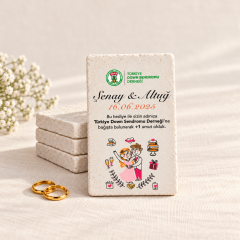 Doğal Taş Buzdolabı Magneti – Düğün ve Nikah Hediyeliği (T6)