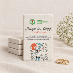 Doğal Taş Buzdolabı Magneti – Düğün ve Nikah Hediyeliği (T3)