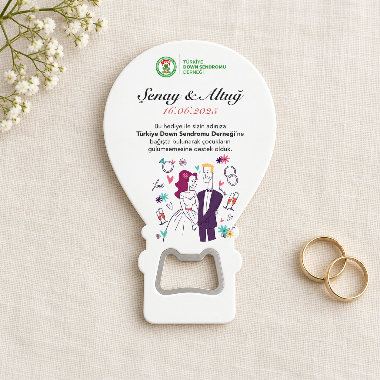 Balon Şekilli Şişe Açacaklı Magnet – Düğün Hediyeliği (B4)
