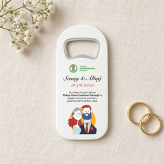 Dikey Şişe Açacaklı Buzdolabı Magneti – Nikah Hediyeliği (DK1)