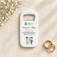 Dikey Şişe Açacaklı Buzdolabı Magneti – Nikah Hediyeliği (DK5)