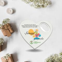 Kalp Şişe Açacaklı Magnet, 1 Yaş – 1 Yaş Doğum Günü Hediyeliği (ÇK2)
