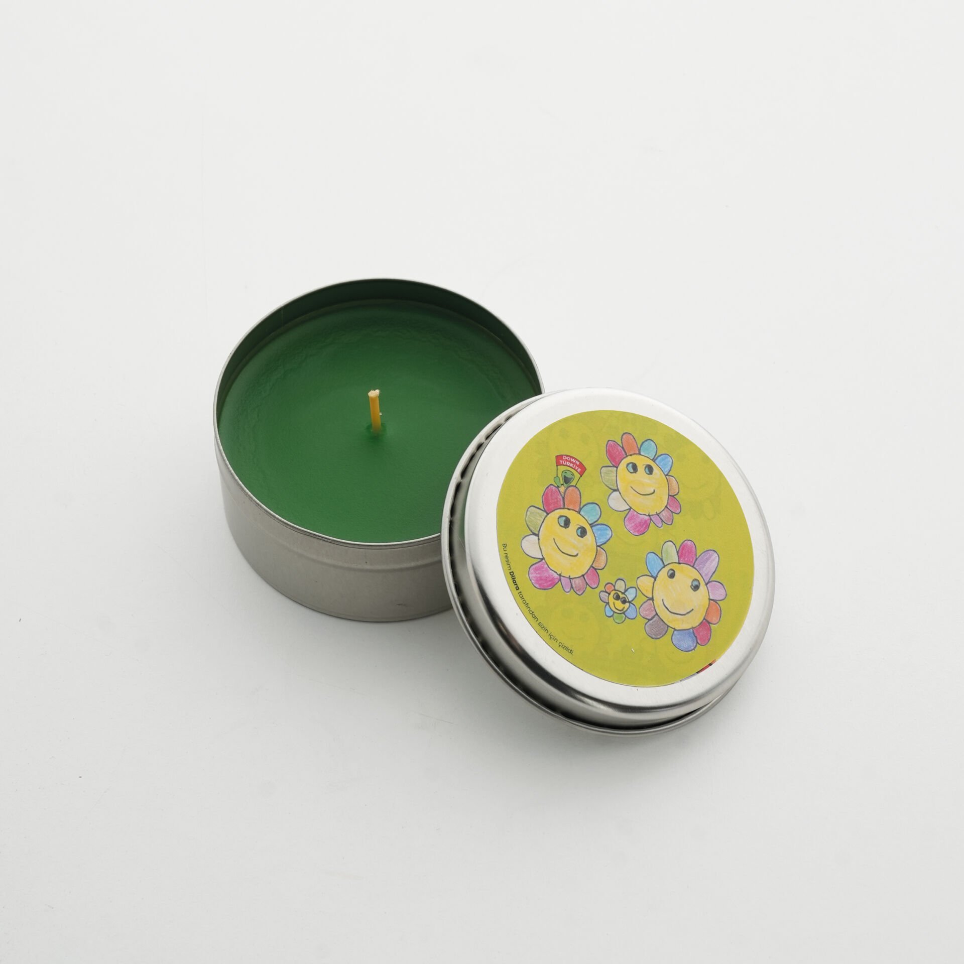 Gülen Yüz Çiçek Figürlü - İğde Kokulu Mum