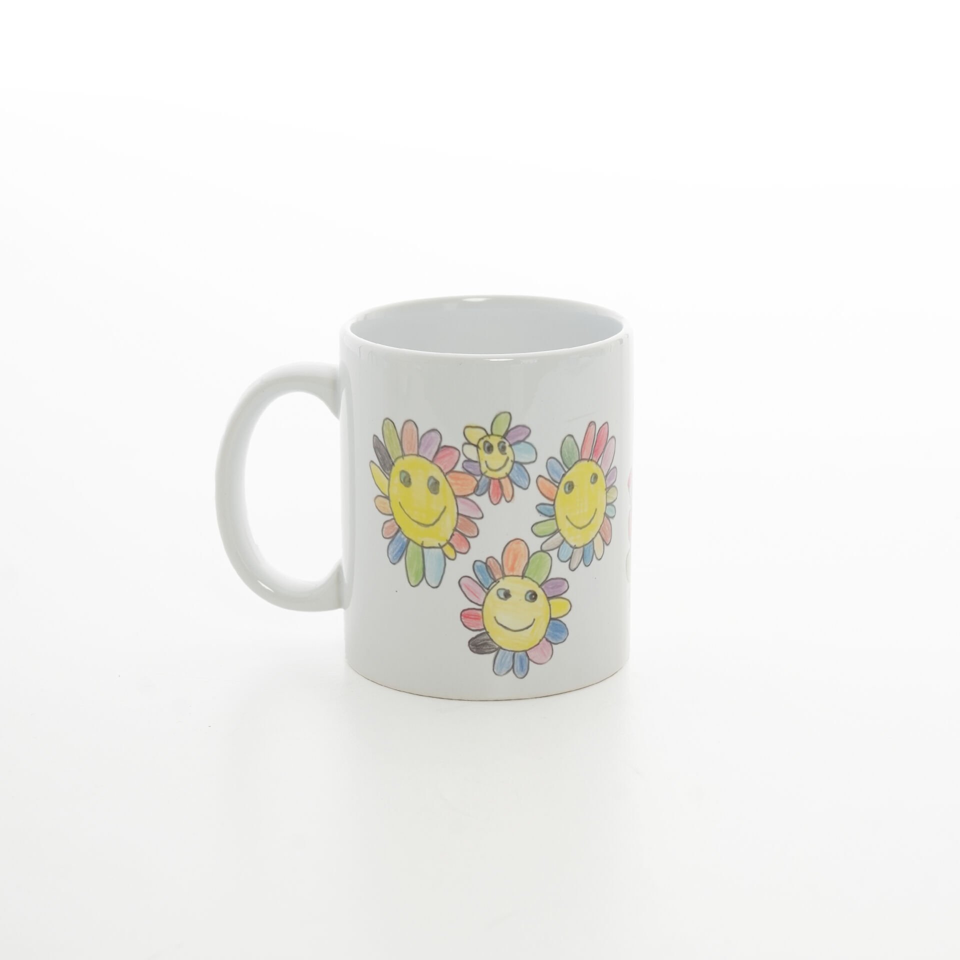 Gülen Yüz Çiçek Figürlü Kupa