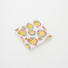 Gülen Yüz Çiçek Figürlü - Bardak Altlığı