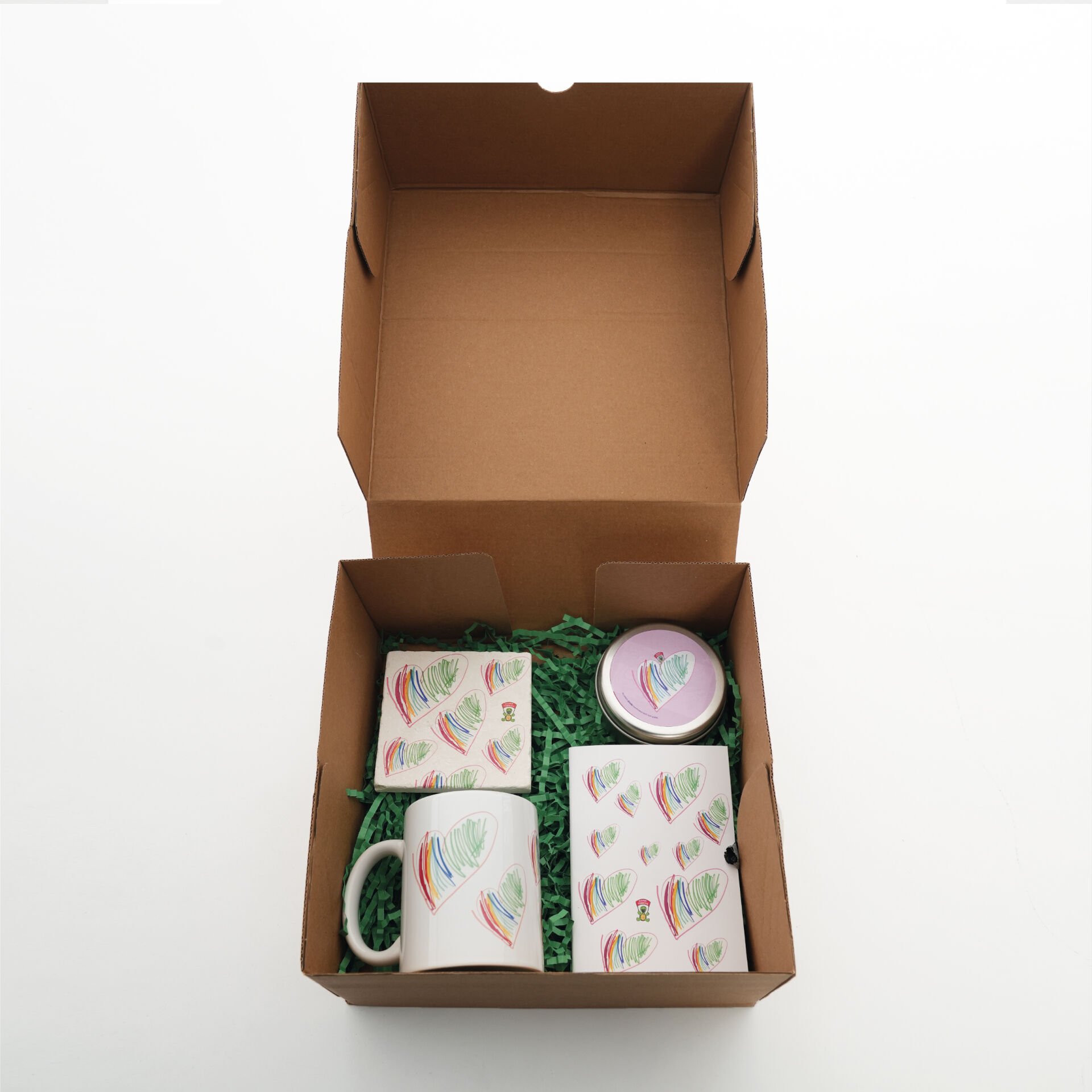 Gökkuşağı Kalp Figürlü Hediye Seti