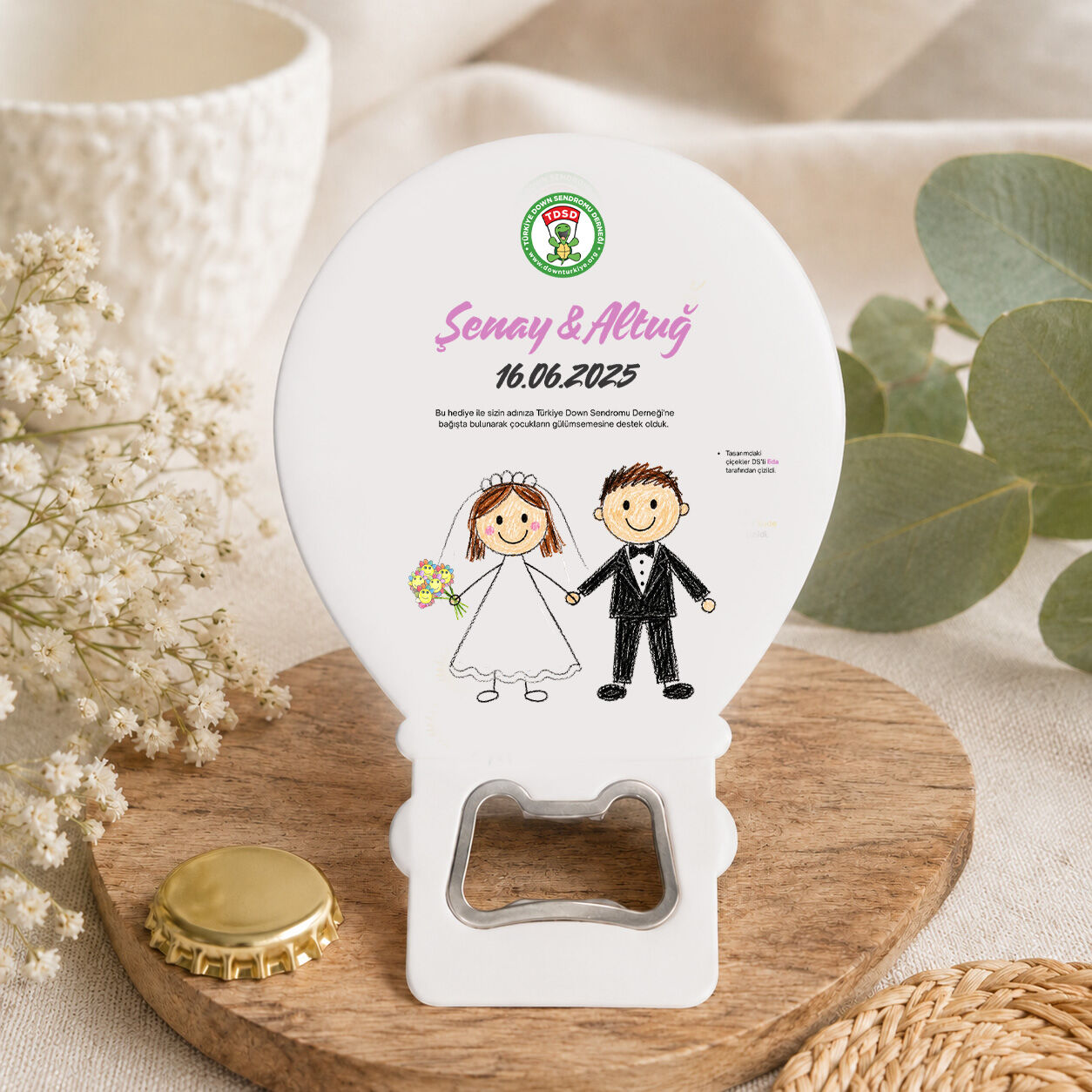 Balon Şekilli Şişe Açacaklı Magnet – Düğün Hediyeliği (B10)